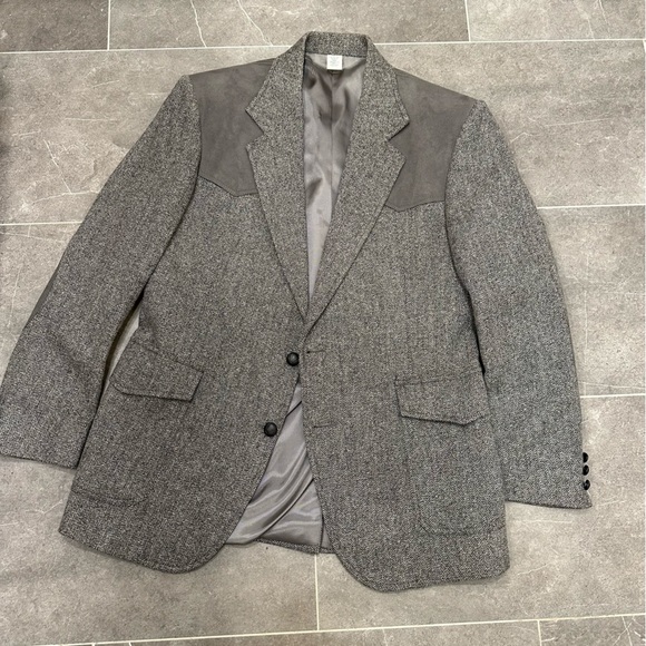 Pendleton gray wool sport coat blazer jacket button up suit formal - Picture 2 of 13